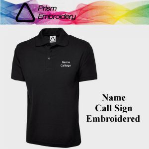 Polo shirt with your name and call sign embroidery